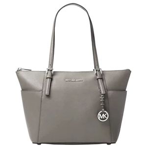 Michael Kors Jet Set Saffiano Tote Handbag in Steel Gray